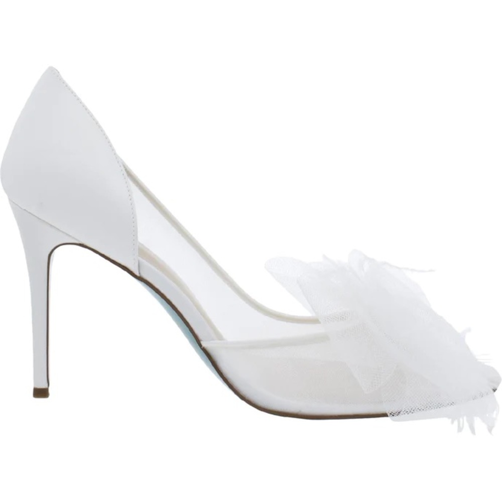 NIB BETSEY JOHNSON WHITE AND BLUE BOTTOM SUSN STILETTOS DRESS PUMPS SIZE 6 - Picture 2 of 4